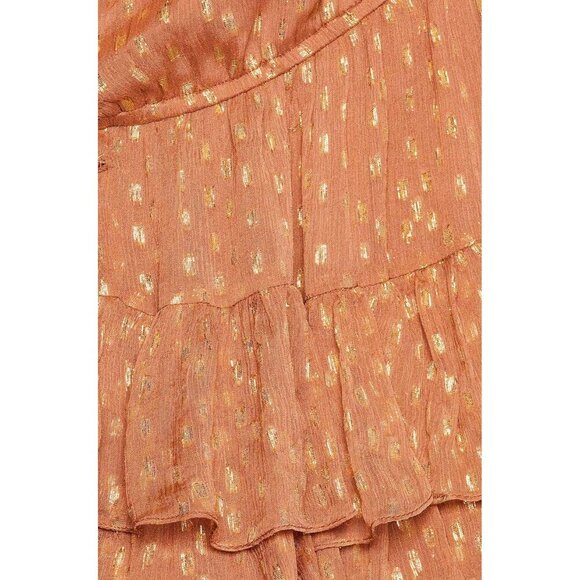 ROCOCO SAND Aine One Shoulder Belted Mini Dress Tan Womens Size Small - Picture 5 of 9